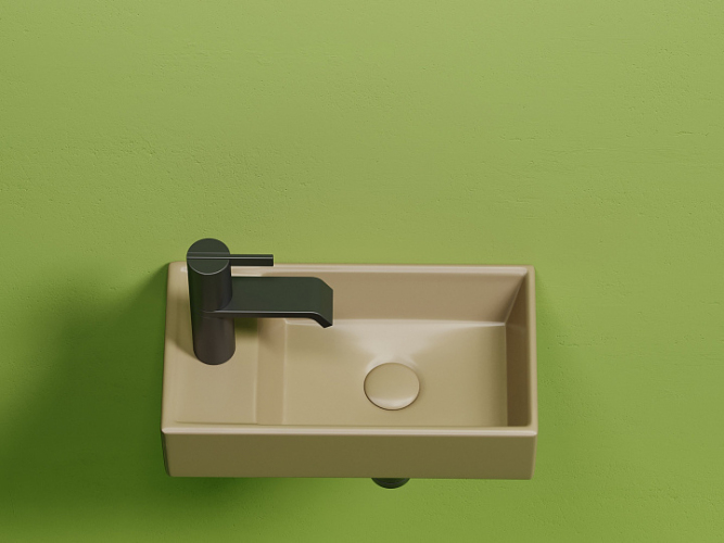 Умывальник CERAMICANOVA Element подвесной прямоугольный (чаша справа, отверстие под смеситель слева) цвет капучино матовый CN6051RMC