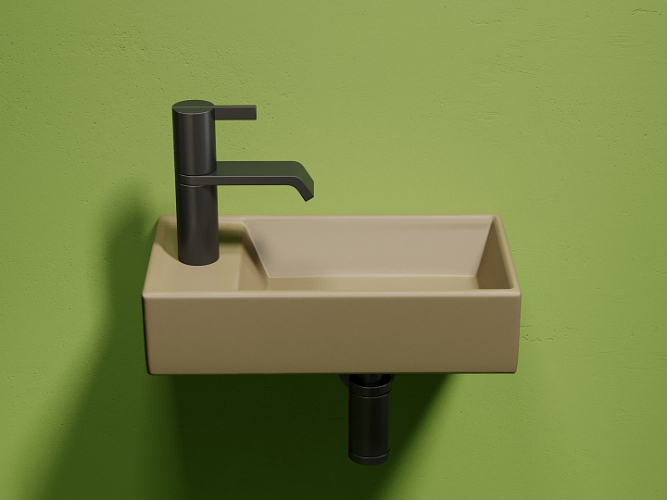 Умывальник CERAMICANOVA Element подвесной прямоугольный (чаша справа, отверстие под смеситель слева) цвет капучино матовый CN6051RMC