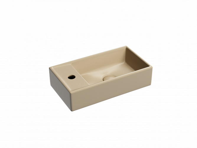 Умывальник CERAMICANOVA Element подвесной прямоугольный (чаша справа, отверстие под смеситель слева) цвет капучино матовый CN6051RMC