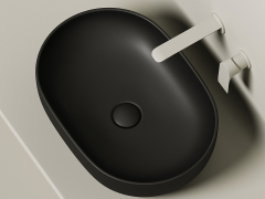 Умывальник CERAMICANOVA Element чаша накладная овальная (цвет Чёрный Матовый) CN6047MB