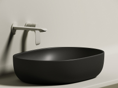 Умывальник CERAMICANOVA Element чаша накладная овальная (цвет Чёрный Матовый) CN6047MB