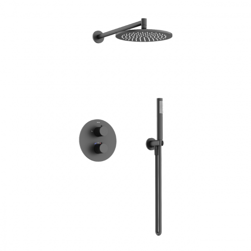 Душевой комплект с термостатом SANCOS Etna, с внутренней частью, черный матовый, SC9010MB