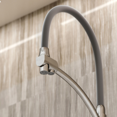 Смеситель для кухни Sancos Eri с гибким изливом, цвет брашированный никель/серый, SC4001BN