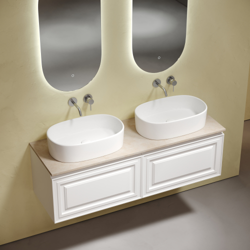 Столешница для ванной комнаты SANCOS из керамогранита SANCOS Kreman 1400х460 без отверстия под смеситель,TT140A2