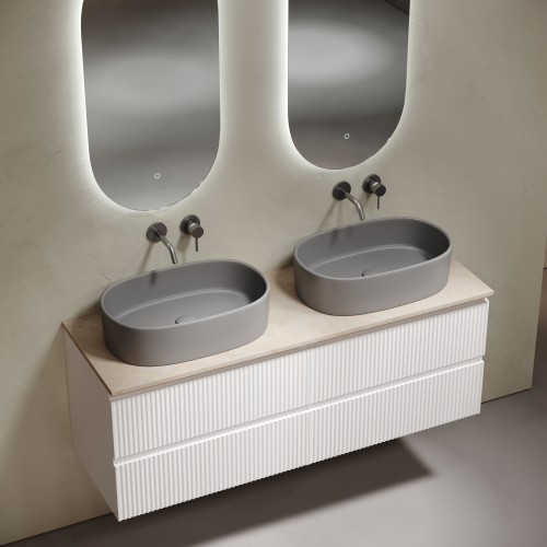 Столешница для ванной комнаты SANCOS из керамогранита SANCOS Kreman 1400х460 без отверстия под смеситель,TT140A2