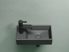 Умывальник CERAMICANOVA Element подвесной прямоугольный (чаша справа, отверстие под смеситель слева) цвет темный антрацит матовый CN6051RMDH