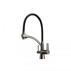 Смеситель для кухни Sancos Eri с гибким изливом, цвет вороненая сталь/черный, SC4001GG
