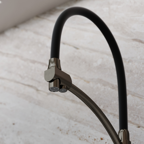 Смеситель для кухни Sancos Eri с гибким изливом, цвет вороненая сталь/черный, SC4001GG