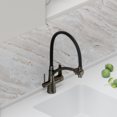 Смеситель для кухни Sancos Eri с гибким изливом, цвет вороненая сталь/черный, SC4001GG