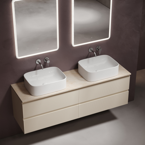 Столешница для ванной комнаты SANCOS из керамогранита SANCOS Kreman 1600х460 c отверстием под смеситель,TT160A2X