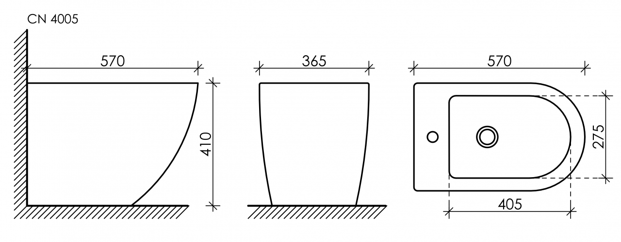 Напольное биде CERAMICANOVA Metropol CN4005
