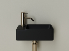 Умывальник CERAMICANOVA Element подвесной прямоугольный (чаша справа, отверстие под смеситель слева) цвет черный матовый CN5046MB