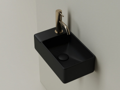 Умывальник CERAMICANOVA Element подвесной прямоугольный (чаша справа, отверстие под смеситель слева) цвет черный матовый CN5046MB