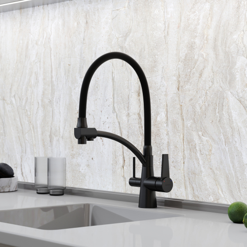 Смеситель для кухни Sancos Eri с гибким изливом, цвет матовый черный/черный, SC4001MB