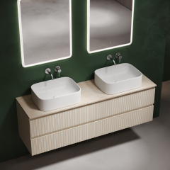 Столешница для ванной комнаты SANCOS из керамогранита SANCOS Kreman 1600х460 без отверстия под смеситель,TT160A2