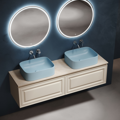 Столешница для ванной комнаты SANCOS из керамогранита SANCOS Kreman 1600х460 без отверстия под смеситель,TT160A2