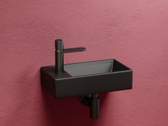 Умывальник CERAMICANOVA Element подвесной прямоугольный (чаша справа, отверстие под смеситель слева) цвет чёрный матовый CN6051RMB