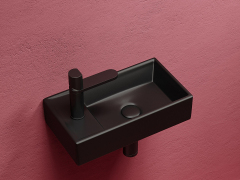 Умывальник CERAMICANOVA Element подвесной прямоугольный (чаша справа, отверстие под смеситель слева) цвет чёрный матовый CN6051RMB