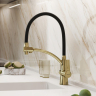 Смеситель для кухни Sancos Eri с гибким изливом, цвет полированное золото/черный, SC4001ZG