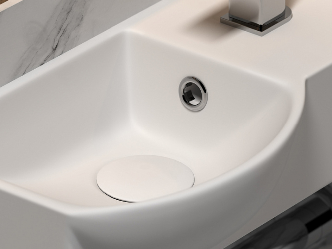 Умывальник CERAMICANOVA Element подвесной прямоугольный с крепежом (чаша слева, отверстие под смеситель справа) CN6039L