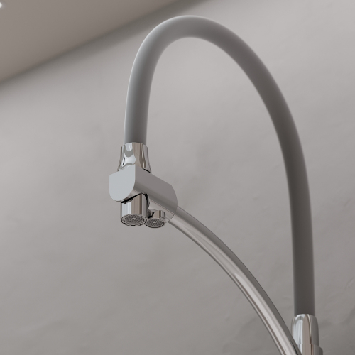 Смеситель для кухни Sancos Eri с гибким изливом, цвет хром/серый, SC4001CH