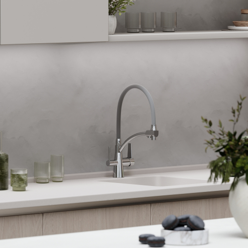 Смеситель для кухни Sancos Eri с гибким изливом, цвет хром/серый, SC4001CH