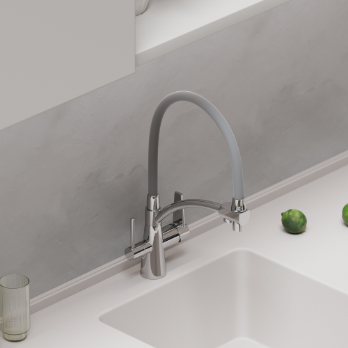 Смеситель для кухни Sancos Eri с гибким изливом, цвет хром/серый, SC4001CH