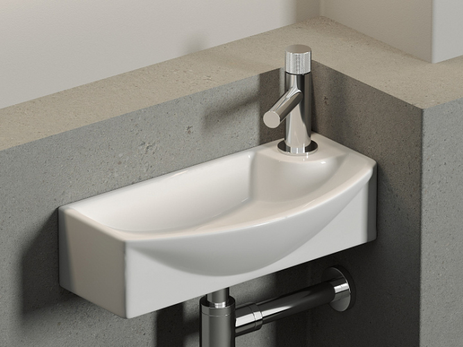 Умывальник CERAMICANOVA Element подвесной прямоугольный с крепежом (чаша слева, отверстие под смеситель справа) CN6038L