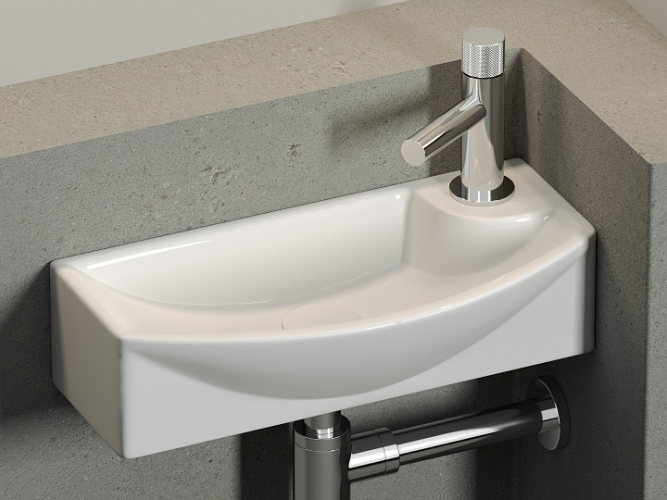 Умывальник CERAMICANOVA Element подвесной прямоугольный с крепежом (чаша слева, отверстие под смеситель справа) CN6038L