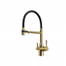 Смеситель для кухни Sancos Garda с гибким изливом, цвет брашированное золото/черный, SC4009BG