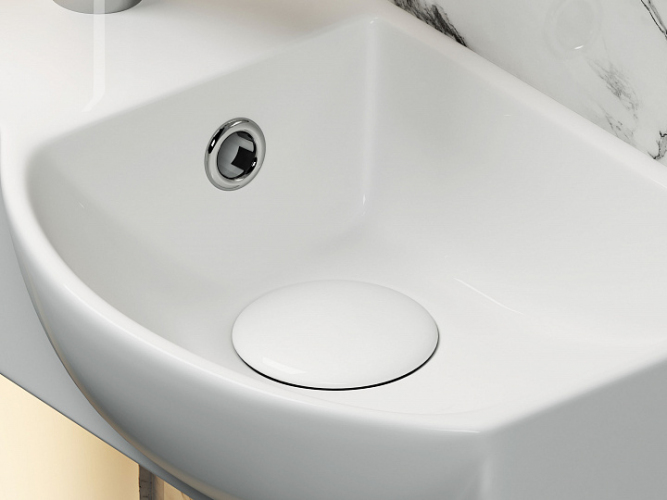 Умывальник CERAMICANOVA Element подвесной прямоугольный с крепежом (чаша справа, отверстие под смеситель слева) CN6039R