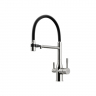 Смеситель для кухни Sancos Garda с гибким изливом, цвет брашированный никель/черный, SC4009BN