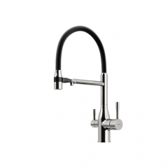 Смеситель для кухни Sancos Garda с гибким изливом, цвет брашированный никель/черный, SC4009BN