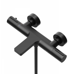 Термостатический Смеситель для ванны с душем SANCOS Etna, черный матовый, SC9006MB