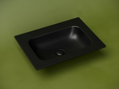 Раковина накладная CERAMICANOVA Grace прямоугольная, без отверстия под смеситель, цвет черный матовый, CN7011MBwx