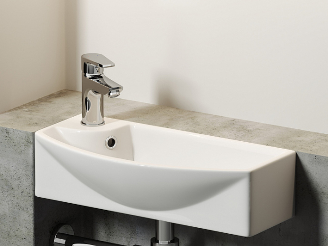 Умывальник CERAMICANOVA Element подвесной прямоугольный с крепежом (чаша справа, отверстие под смеситель слева) CN6038R