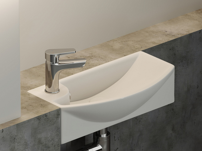 Умывальник CERAMICANOVA Element подвесной прямоугольный с крепежом (чаша справа, отверстие под смеситель слева) CN6038R