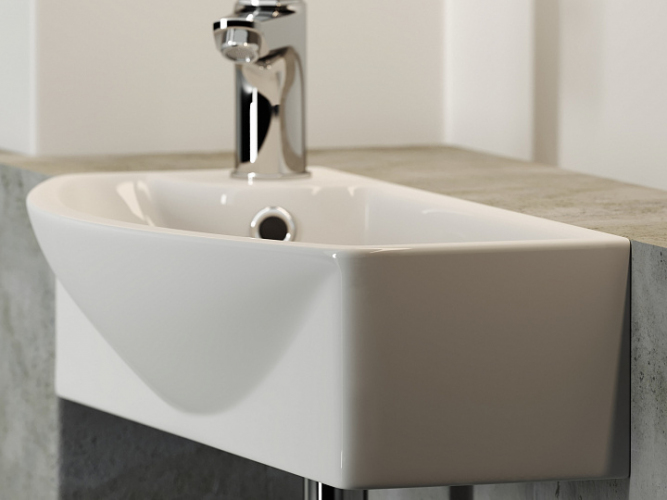 Умывальник CERAMICANOVA Element подвесной прямоугольный с крепежом (чаша справа, отверстие под смеситель слева) CN6038R