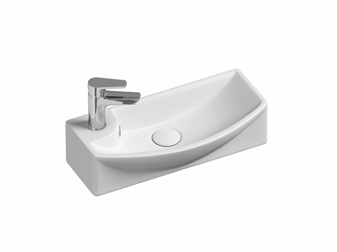 Умывальник CERAMICANOVA Element подвесной прямоугольный с крепежом (чаша справа, отверстие под смеситель слева) CN6038R