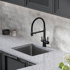 Смеситель для кухни Sancos Garda с гибким изливом, цвет матовый черный/черный, SC4009MB