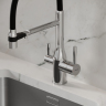 Смеситель для кухни Sancos Garda с гибким изливом, цвет хром/черный, SC4009CH
