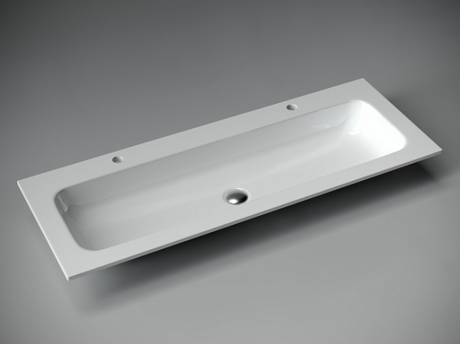 Раковина накладная CERAMICANOVA Grace прямоугольная, с 2 отверстиями под смеситель цвет белый CN7016