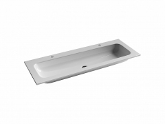 Раковина накладная CERAMICANOVA Grace прямоугольная, с 2 отверстиями под смеситель цвет белый CN7016