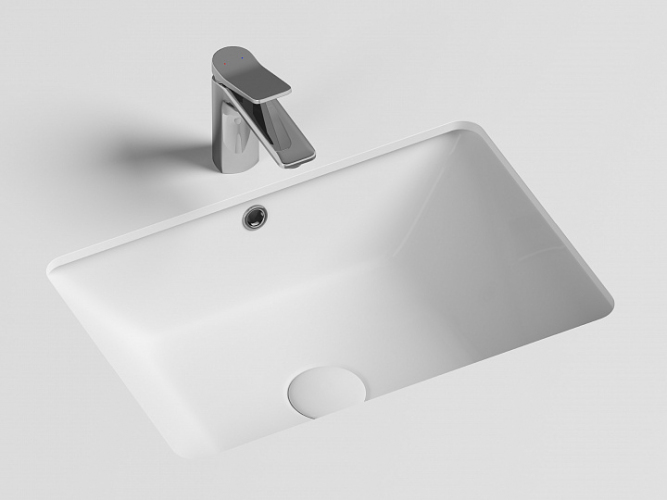 Умывальник CERAMICANOVA Element прямоугольный встраиваемый под столешницу, с крепежом и шаблоном для установки CN6045