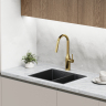 Смеситель для кухни Sancos Grand с вытяжным изливом, цвет брашированное золото, SC4002BG