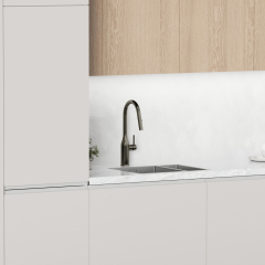 Смеситель для кухни Sancos Grand с вытяжным изливом, цвет вороненая сталь, SC4002GG