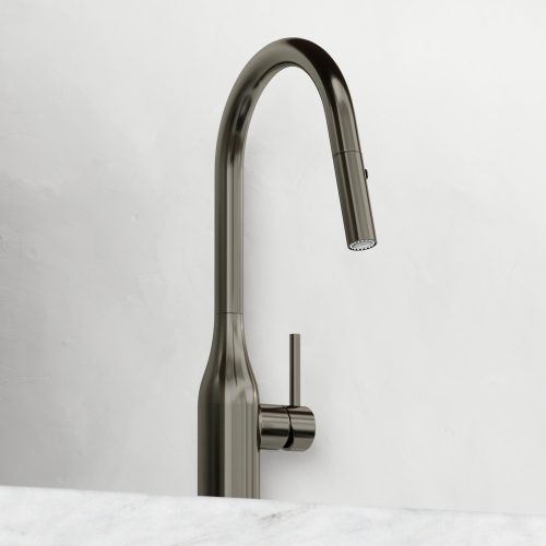 Смеситель для кухни Sancos Grand с вытяжным изливом, цвет вороненая сталь, SC4002GG