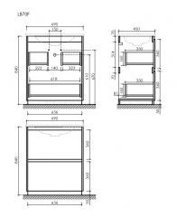 Тумба напольная под раковину SANCOS Libra Floor, белый глянец 690х450х840 мм, LB70FW