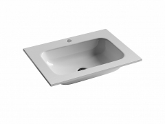 Раковина накладная CERAMICANOVA Grace прямоугольная, с отверстием под смеситель, цвет белый CN7011