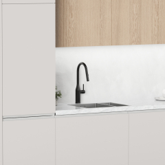 Смеситель для кухни Sancos Grand с вытяжным изливом, цвет матовый черный, SC4002MB